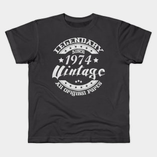 Legendary Since 1974. Vintage All Original Parts Kids T-Shirt